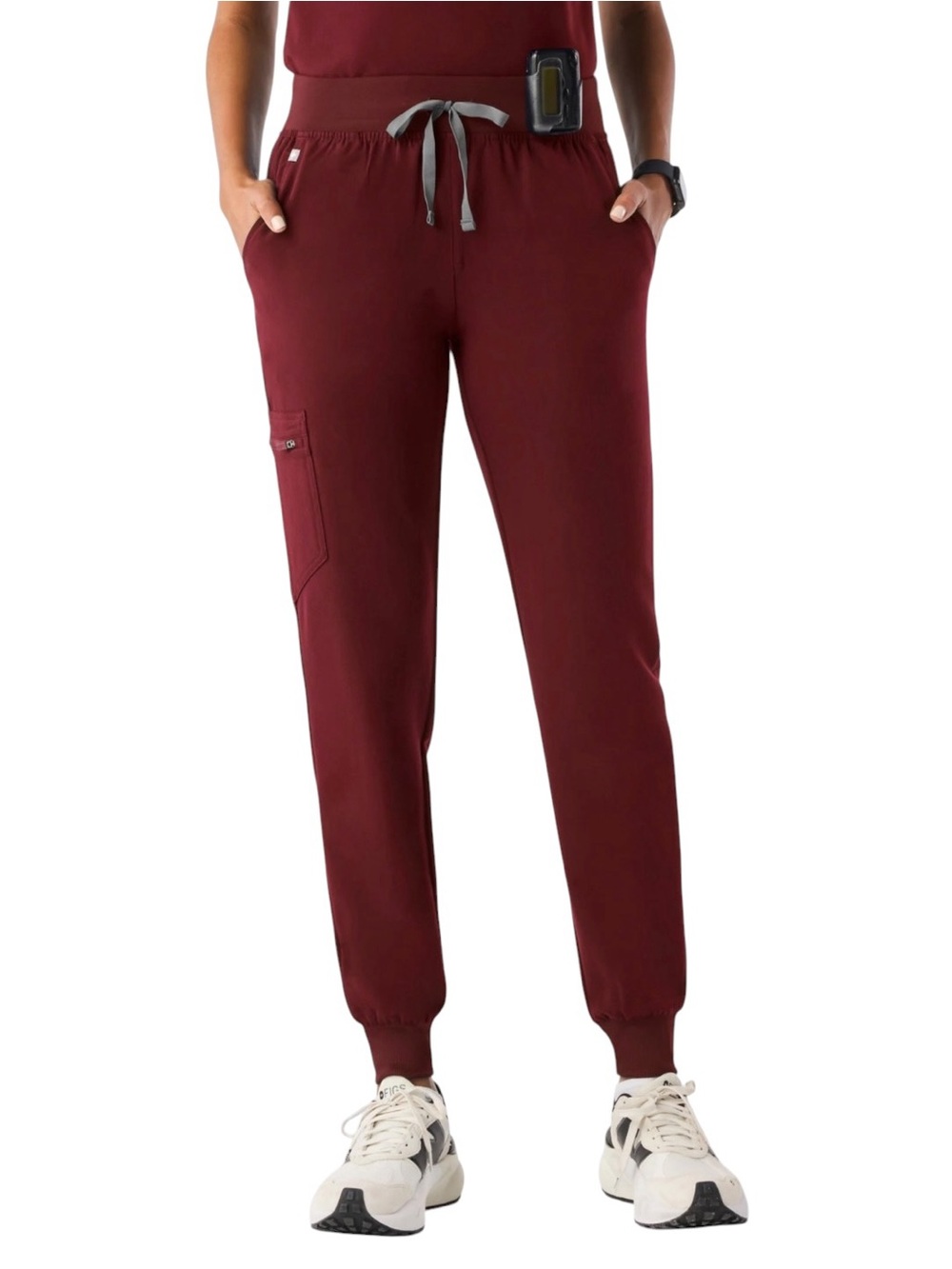 FIGS | Burgundy Zamora Jogger Technical Scrub Pants XL Cargo Drawstring Pull-On